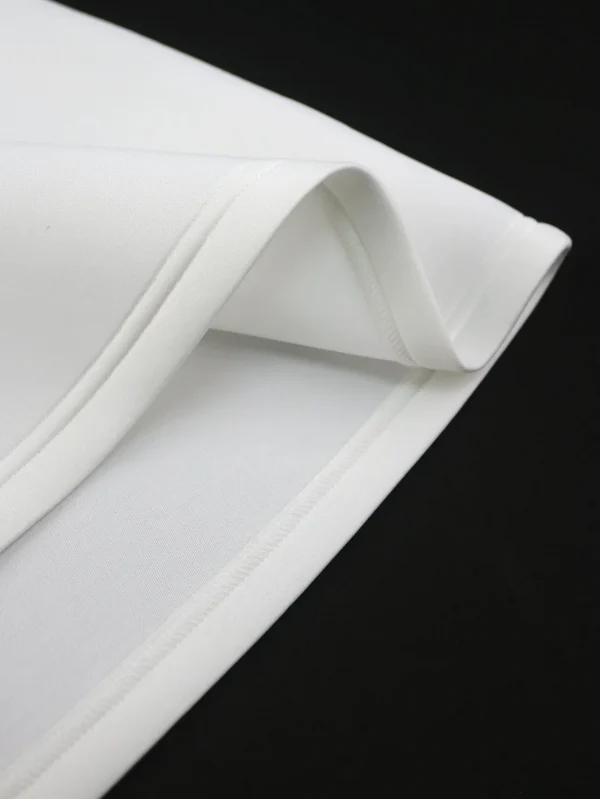 أزياء نسائية أمريكية أوروبية فستان أبيض بلون صلب برقبة مائلة على شكل حرف A بطول الركبة أنيق كاجوال عصري ملابس نسائية