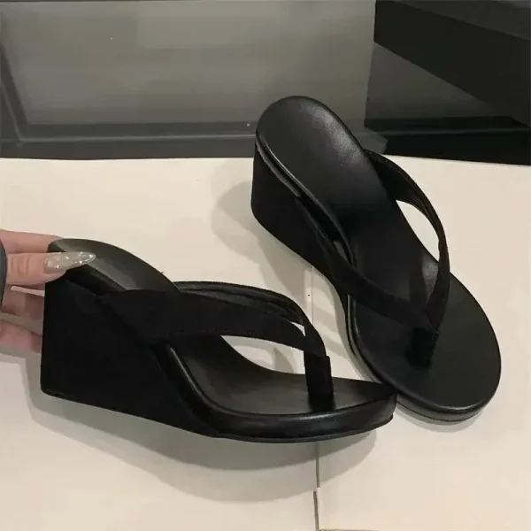 Eilyken الصيف ليوبارد طباعة كليب تو منصة أسافين النساء النعال موضة سميكة القاع عالية الكعب الوجه يتخبط الأحذية