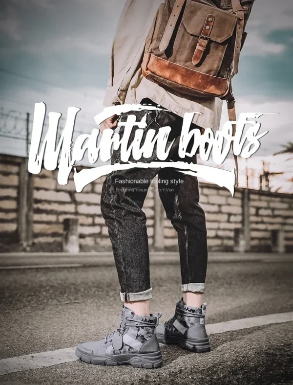 🔹 حذاء عسكري رجالي عالي التمويه