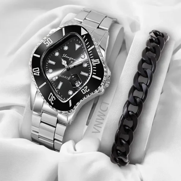 جديد شبح المياه ووتش رجال الأعمال كوارتز ساعة سوار الملف الشخصي على شكل سبيكة الأعمال للرجال