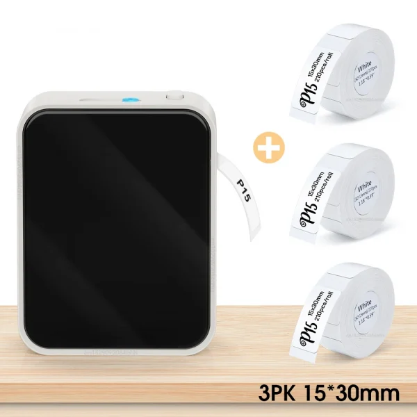 سماعة لاسلكية تعمل بالبلوتوث طابعة ملصقات طابعة حرارية محمولة Marklife P15 آلة وضع العلامات بدون حبر صانع الملصقات الصغيرة P15 ملصق