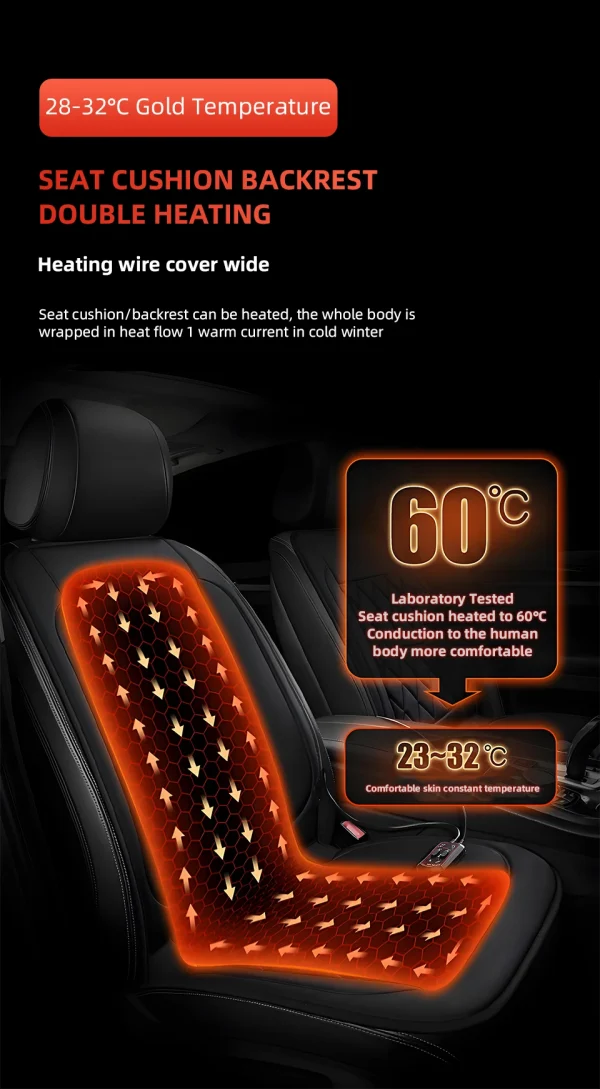 سيارة الحرارة وسادة مقعد التدفئة الكهربائية حصيرة العالمي الشتاء تصميم جديد 12 فولت/24 فولت وسادة للمقعد للمركبات التدفئة وسادة يغطي