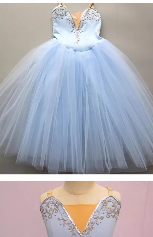 توتو احترافي طويل رومانسي على شكل زهرة حمالة باليه بحيرة البجع باليه للسيدات والأطفال والبنات زي باليه خرافي للسيدات