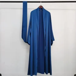 سيدة مسلمة مفتوحة عباية طويلة بالأزرار الربيع الصيف الملابس العرقية الإسلامية النساء العربية كيمونو الكلاسيكية قفطان أسود S-XXL