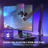 مجموعة ميكروفون ألعاب FIFINE USB للكمبيوتر الشخصي، مجموعة ميكروفون قلبي مكثف لجهاز PS4/5 مع زر كتم الصوت/RGB/حامل ذراع، لبث الفيديو-A6T