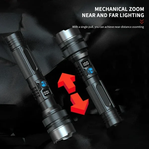 100000LM السوبر مشرق مصباح يدوي LED قابلة للشحن الشعلة طويلة المدى التكتيكية مصباح للخارجية مقاوم للماء التخييم الصيد فانوس