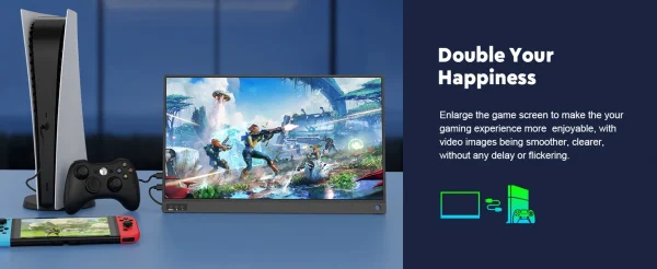 أمودو 15.6 بوصة شاشة محمولة 1920x1080P تمديد عرض IPS لوحة ال سي دي الثقب حامل VESA USBC Mini HDMI شاشة الهاتف المحمول