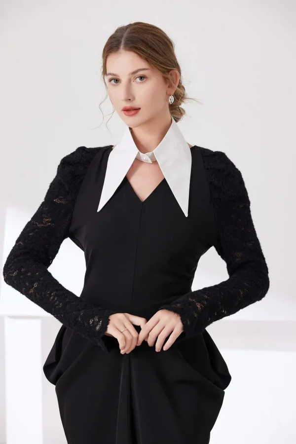 الجديد الأكثر مبيعاً بسيط بلون واحد يناسب الجميع، ياقة وهمية مزيفة، قميص إبداعي، ياقة مزيفة، شخصية