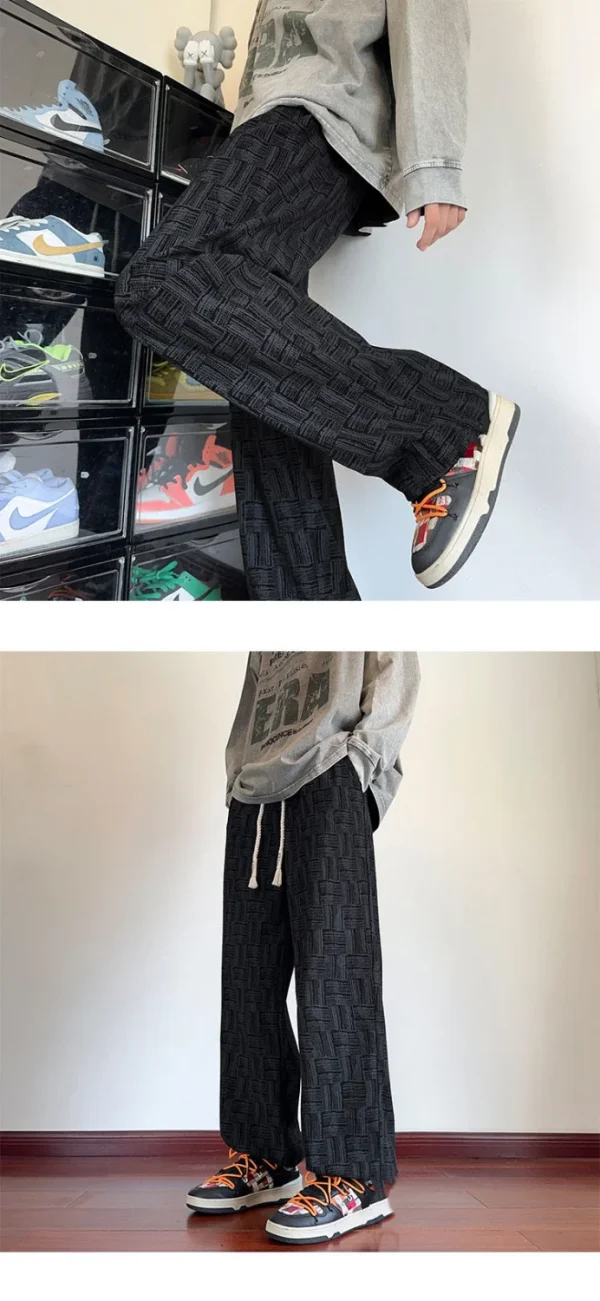 Summer Straight Chino Corduroy Men's Spring New Fashion Retro Sports Pants Loose Wide-legged Casual