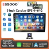 راديو ستيريو للسيارة من ESSGOO مقاس 9 بوصات 2 DIN مزود بتقنية Carplay يعمل بنظام الأندرويد وستيريو للسيارة وبلوتوث 64 جيجا ونظام تحديد المواقع والملاحة RDS وواي فاي وUSB FM DAB + CAM