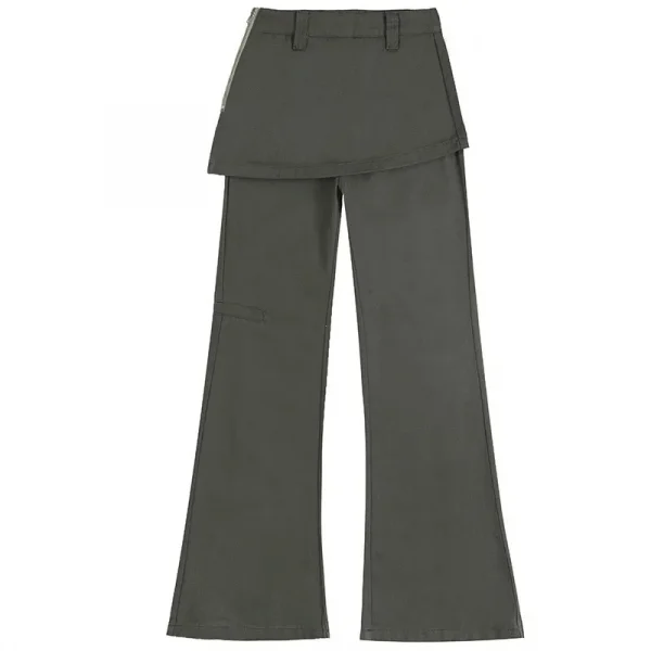 2025 ربيع الخريف حجم كبير الرجعية وهمية قطعتين ضرطة الستار الجينز مايكرو سحب البضائع التخسيس مستقيم مكدسة واسعة الساق السراويل