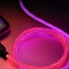 Fast Charging RGB Cable 100W Breathing Light 66W Type C USB C Data Cable for iPhone Samsung Huawei 30W Quick Charge for Xiaomi