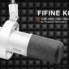 ميكروفون FIFINE للتسجيل XLR الديناميكي مع مراقبة في الوقت الفعلي، ميكروفون بث USB مع مقبض كسب/كتم صوت يعمل باللمس للكمبيوتر الشخصي، Mixer-K688