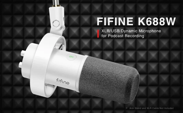 ميكروفون FIFINE للتسجيل XLR الديناميكي مع مراقبة في الوقت الفعلي، ميكروفون بث USB مع مقبض كسب/كتم صوت يعمل باللمس للكمبيوتر الشخصي، Mixer-K688