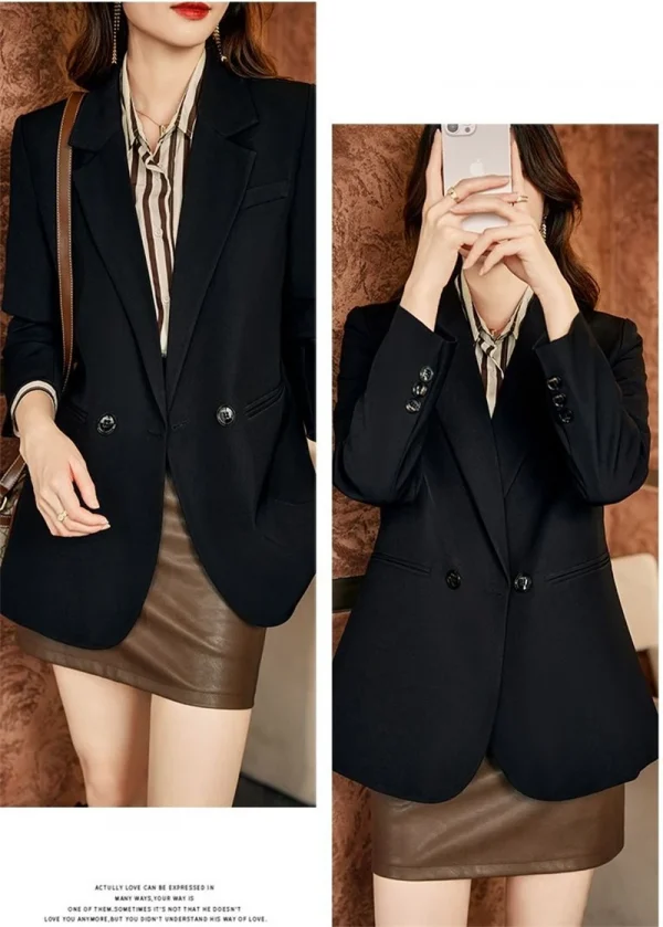 ربيع الخريف 2025 المرأة سترة بدلة صغيرة النسخة الكورية الترفيه السيدات السترة معطف مزاجه تصميم تحسس سيدة ملابس خارجية