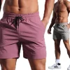 شورتات جري رجالية، تجفيف سريع، لياقة بدنية، شورت أسود بطبقة مزدوجة، رجالي، رياضة جديدة، تمرين، كمال أجسام، بنطلون قصير