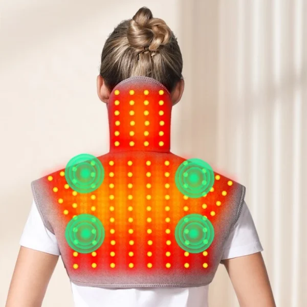 العلاج بالضوء الأحمر الكتف الخلفي مدلك سترة ساخنة الشتاء الدفء يخفف من تصلب العضلات يعزز الدورة الدموية قابل للتعديل صالح