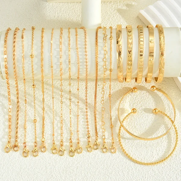 20 قطعة لون الذهب الموضة الحد الأدنى الإسورة سوار مجموعة Vintage بوهو الأفعى العظام سلسلة أساور للنساء مجوهرات اليومية هدية جديد