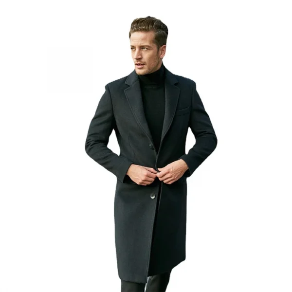 الخريف الشتاء معطف طويل الذكور الدافئة سترة واقية سترات الموضة رجل معطف البريطانية ضئيلة سترة ملابس خارجية الشارع الشهير الرجال الملابس