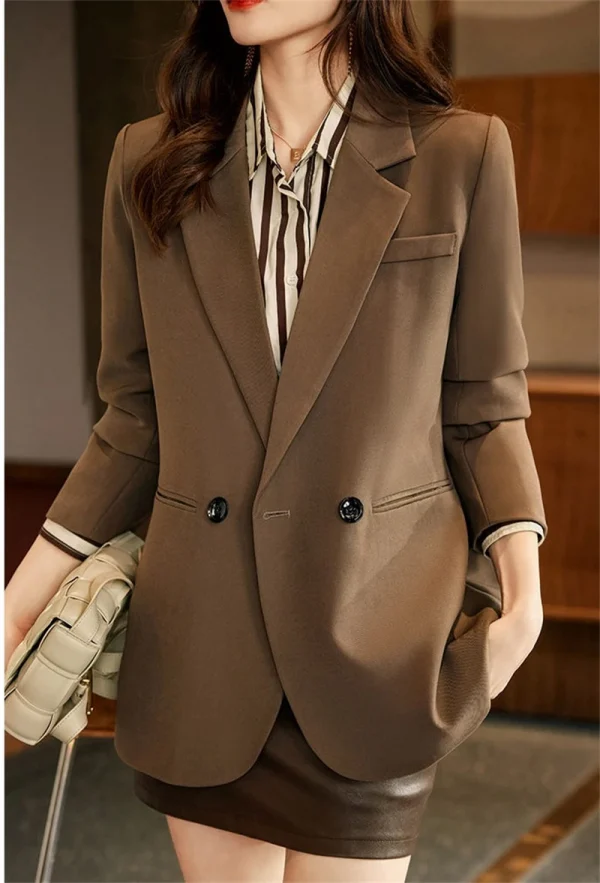 ربيع الخريف 2025 المرأة سترة بدلة صغيرة النسخة الكورية الترفيه السيدات السترة معطف مزاجه تصميم تحسس سيدة ملابس خارجية