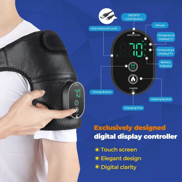 3 في 1 لوحة التدفئة الكتف الركبة دعامة المرفق لالتهاب المفاصل الساخن ضغط حزام تدليك المفاصل تعزيز الدورة الدموية نيباد