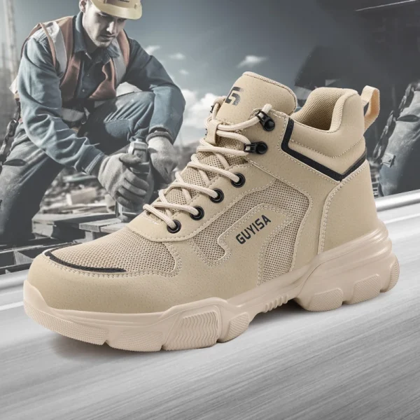 🔹 حذاء أمان رجالي مضاد للسحق والثقب