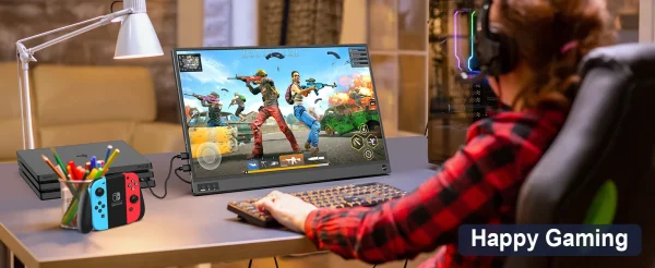 أمودو 15.6 بوصة شاشة محمولة 1920x1080P تمديد عرض IPS لوحة ال سي دي الثقب حامل VESA USBC Mini HDMI شاشة الهاتف المحمول