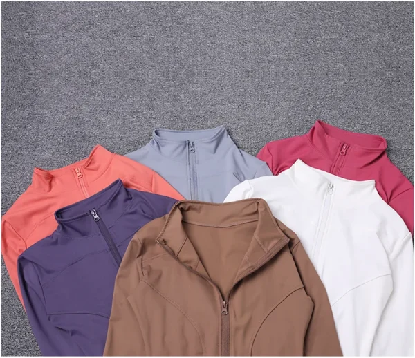 سترة رياضية نسائية بأكمام طويلة، معطف للتمرين في صالة الألعاب الرياضية، ملابس رياضية لليوجا