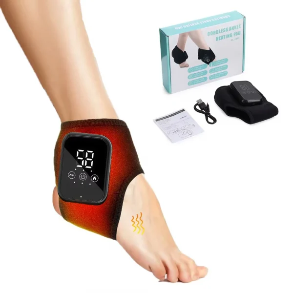 مدلك الكاحل مع الاهتزاز والتدفئة 3 أوضاع وسادة تسخين كهربائية لتدليك الدورة الدموية لتعب عضلات الكاحل