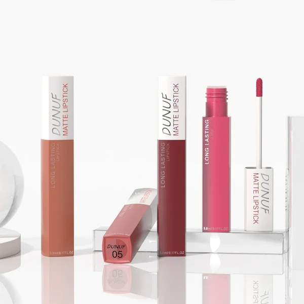 6 قطعة/8 قطعة طقم ملمع شفاه يدوم طويلاً بلون غير لامع شفاه بلاستيكية ثلاثية الأبعاد مقاومة للماء ومضادة للعرق طقم أحمر شفاه غير لاصق