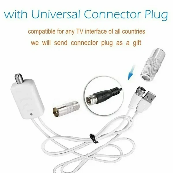 4K مكاسب عالية HD TV DTV Box هوائي التلفزيون الرقمي الاتحاد الأوروبي التوصيل 5000 ميل الداعم نشط داخلي هوائي HD تصميم مسطح