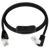 Ethernets Extension Cord CAT6e RJ45 Extension Cord with On Off Switchs Male to Female/90Degree RJ 45 8p8c Networks Cable 0.6m 1m
