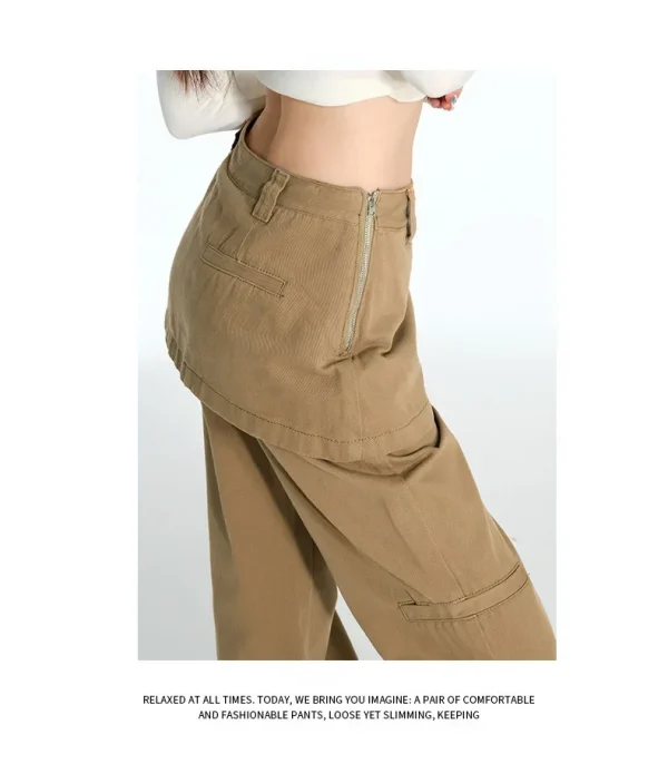 2025 ربيع الخريف حجم كبير الرجعية وهمية قطعتين ضرطة الستار الجينز مايكرو سحب البضائع التخسيس مستقيم مكدسة واسعة الساق السراويل