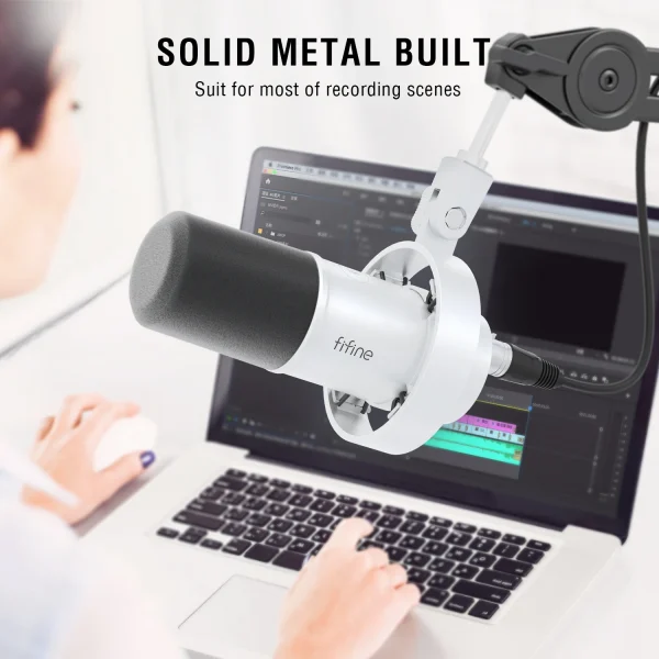 ميكروفون FIFINE للتسجيل XLR الديناميكي مع مراقبة في الوقت الفعلي، ميكروفون بث USB مع مقبض كسب/كتم صوت يعمل باللمس للكمبيوتر الشخصي، Mixer-K688