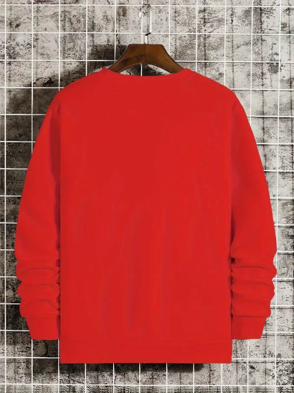 بلوفر رجالي خريفي وشتوي مخملي سميك دافئ وعصري فضفاض ميلانو 96 مطبوع برقبة دائرية وأكمام طويلة