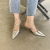 Eilyken Spring New Gold Silver Pumps Women Fashion Pointed Ladies Elegant Thin High Heel Hollow Out Dress Sandalias De Mujer