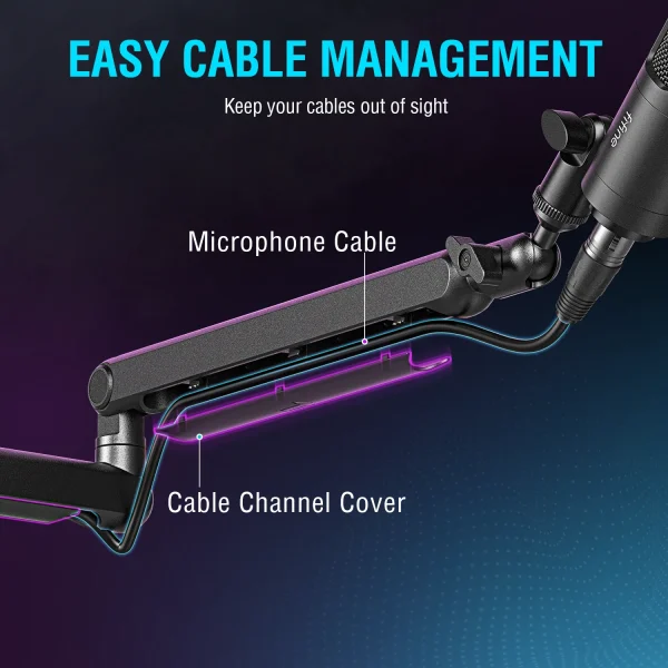 حامل ذراع FIFINE Premium المعدني المنخفض القابل للتعديل مع هيكل قوي وإدارة الكابلات للميكروفونات - BM88