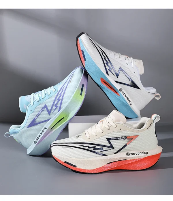 أحذية الجري المصنوعة من الكربون المتخصصة في الماراثون للرجال رياضية قابلة للتنفس وخفيفة الوزن للنساء أحذية رياضية مريحة مضادة للانزلاق