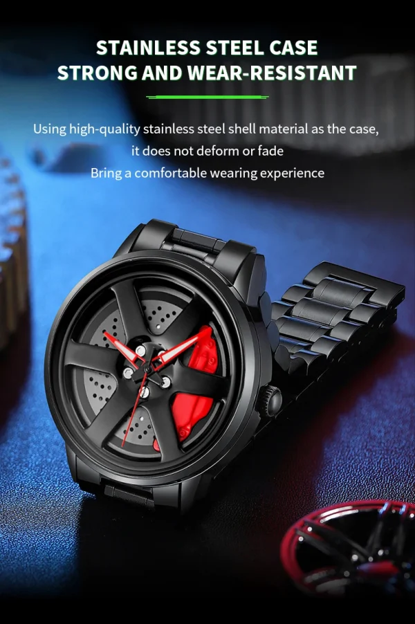 VA VA VOOM ساعة سيارة رياضية عصرية الدورية الهاتفي الفولاذ المقاوم للصدأ حزام 3Bar مقاوم للماء حركة الكوارتز الساعات reloj hombre