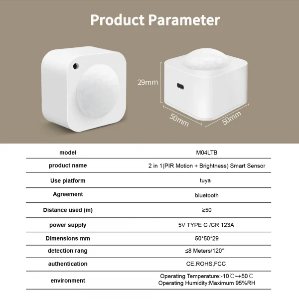 Tuya ZigBee 2in1 PIR مستشعر ذكي لسطوع الحركة كاشف الحركة البشرية مستشعر الضوء المدمج يعمل مع مساعد المنزل