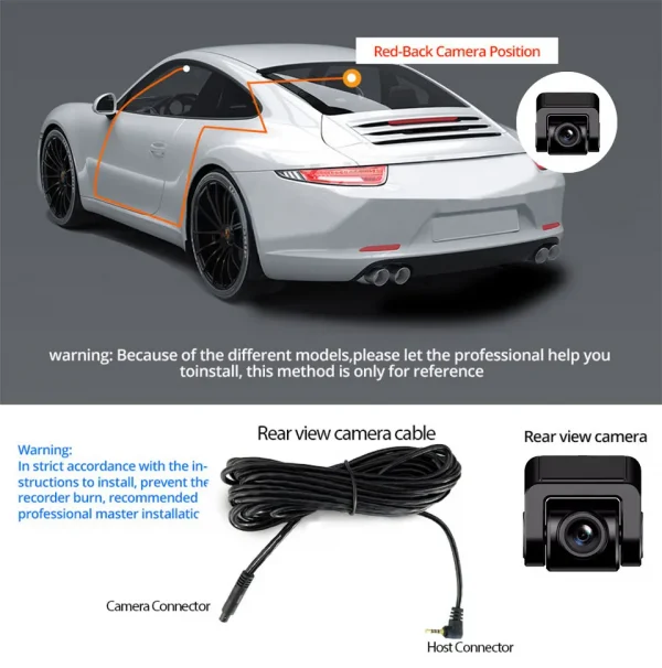 داش كام 4K UHD تسجيل كاميرا السيارة DVR للرؤية الليلية مسجل فيديو مدمج واي فاي دعم نظام تحديد المواقع 24H وقوف السيارات