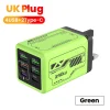 240 واط 6 منافذ 4USB + 2 نوع C شحن سريع للغاية شاحن الهاتف المحمول USB3.0 PD3.0 الاتحاد الأوروبي/المملكة المتحدة/الولايات المتحدة شاحن آيفون 17 16 سامسونج POCO