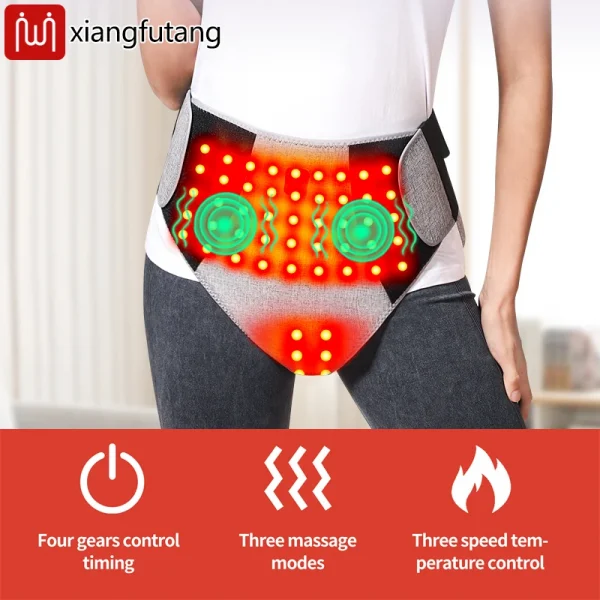 غلاف العلاج بالضوء الأحمر - 3 سرعات للحرارة والاهتزاز، يخفف آلام الورك وتشنجات الدورة الشهرية وعدم الراحة في البطن - لكبار السن/الرعاية اليومية