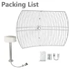 5G Ultra Wide-band Dual Polarized Directional Grid Parabolic Antenna 2*30dBi for Improve 5G 4G CPE MIMO Router Network Speed