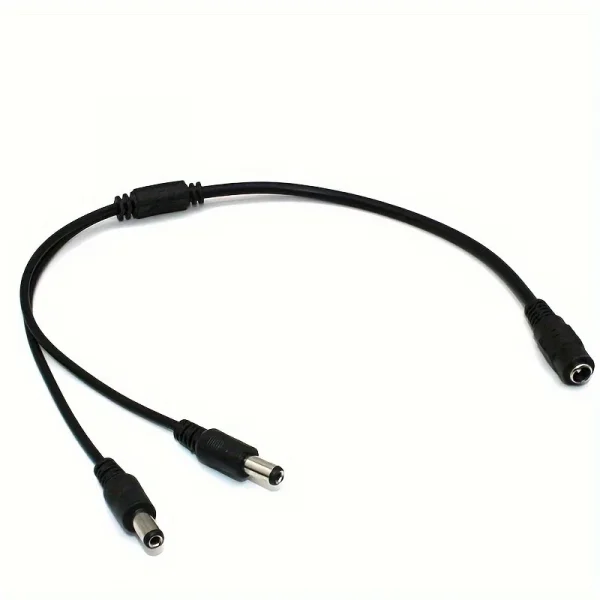 DC Power Splitter Cable 1 Female to 2/4/8 Male Y-Shaped Adapter with 12V Output 5.5mm x 2.1mm Connector for Cameras