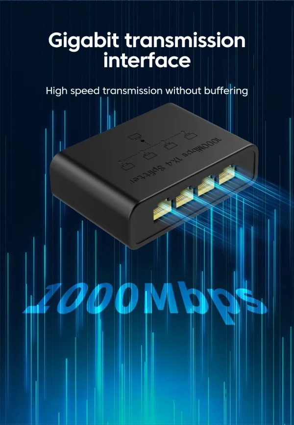 VIKEFON 5-port جيجابت جهاز سويتش للشبكات إيثرنت RJ45 منفذ الشبكة كابل اتصال التبديل شبكة الفاصل كابل المتوسع