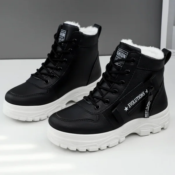 أحذية ثلج نسائية، أحذية قطنية صوفية شتوية، أحذية قطنية دافئة ومتعددة الاستخدامات، أحذية نسائية كبيرة الحجم