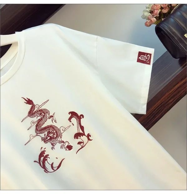 2025 جديد اليابانية Harajuku المحملة القمم النمط الصيني تانغ دعوى المرأة تي شيرت غير رسمي واسعة الساق الكونغ فو فستان أطفال مع سروال داخلي الملابس الشرقية