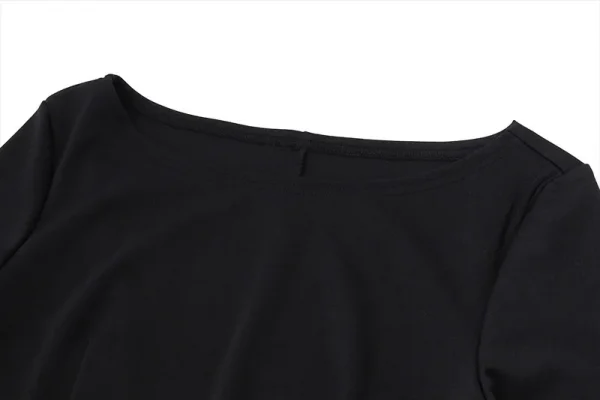 فستان أنيق على الطراز الأوروبي الأمريكي على شكل حرف A وأكمام طويلة وخصر عالي يحدد شكل الفستان النحيف للنساء