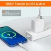 4 عبوات من محول كابل USB C أنثى إلى USB ذكر من النوع C إلى USB A، متوافق مع iPhone iPad وSamsung Galaxy Pixel